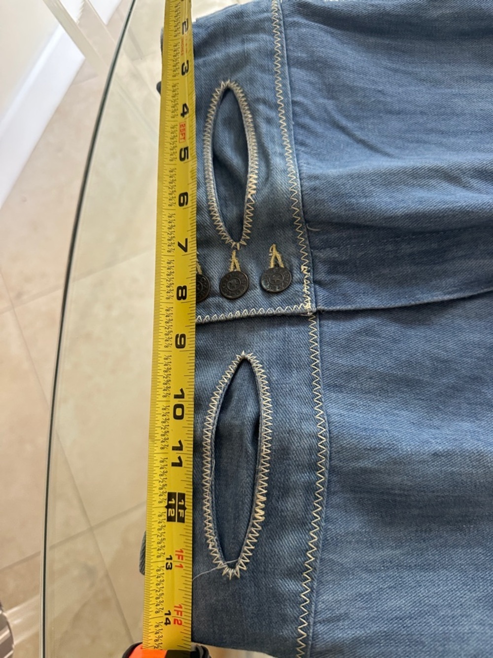 LK NEW 70s Faded Glory Wide Leg Jeans Embroidered / Sequined 🦋 & 💐 - Picture 12 of 15